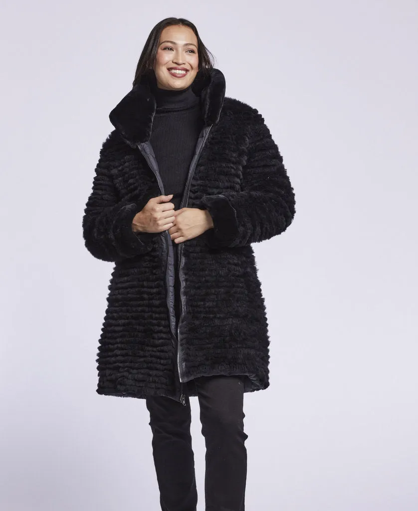 Reversible 3244 Goose Down Coat with Genuine Shearling - Currently Out of Stock