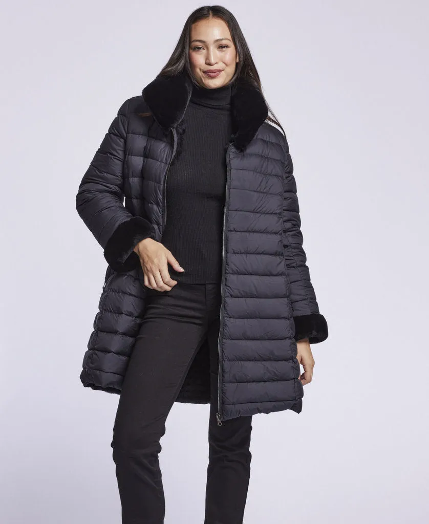 Reversible 3244 Goose Down Coat with Genuine Shearling - Currently Out of Stock