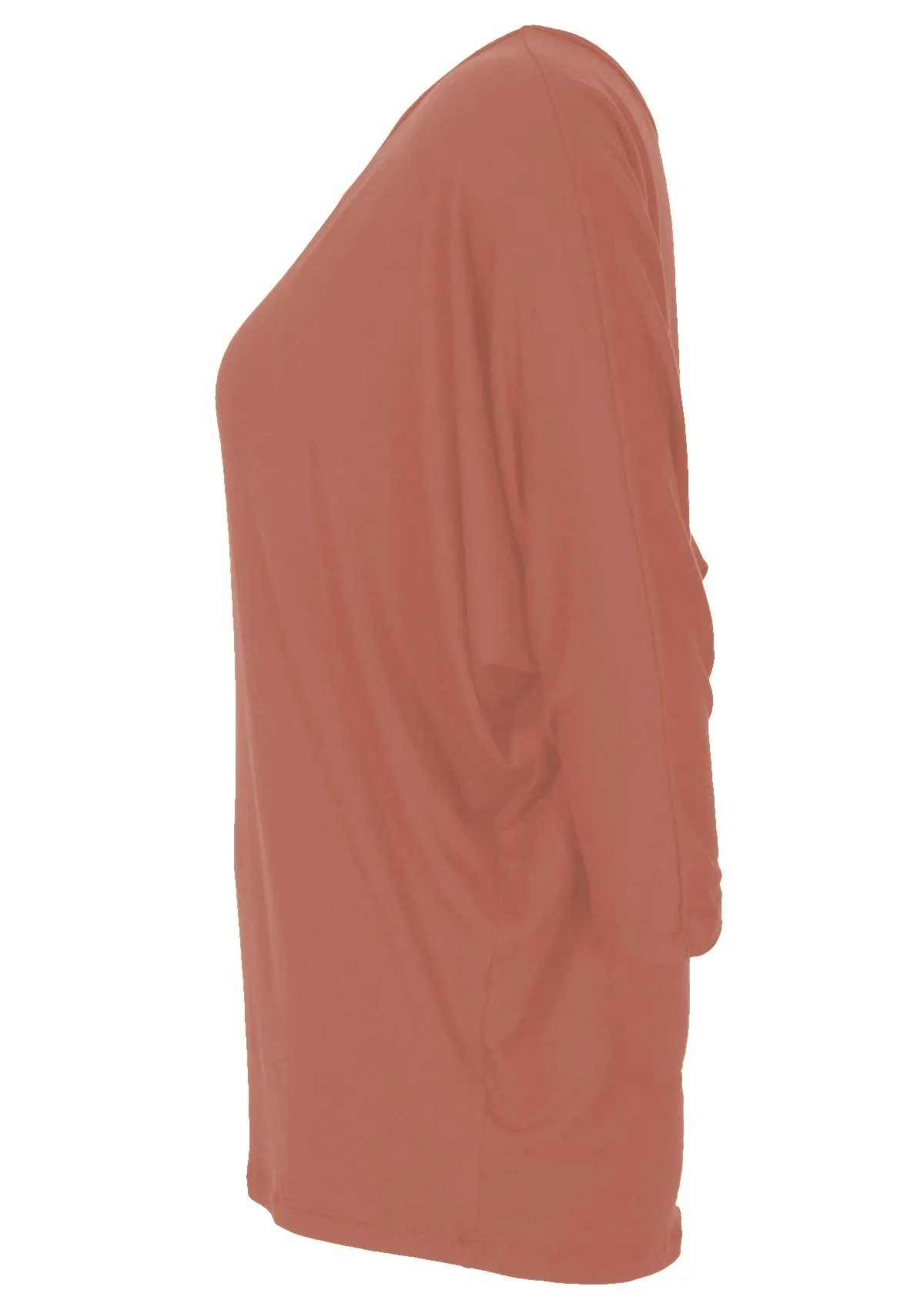 3/4 Sleeve Batwing Top Dusty Rose