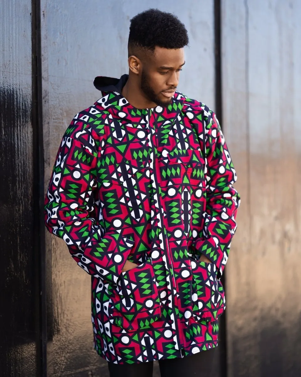 African Hoodie In Electric Pink Samakaka