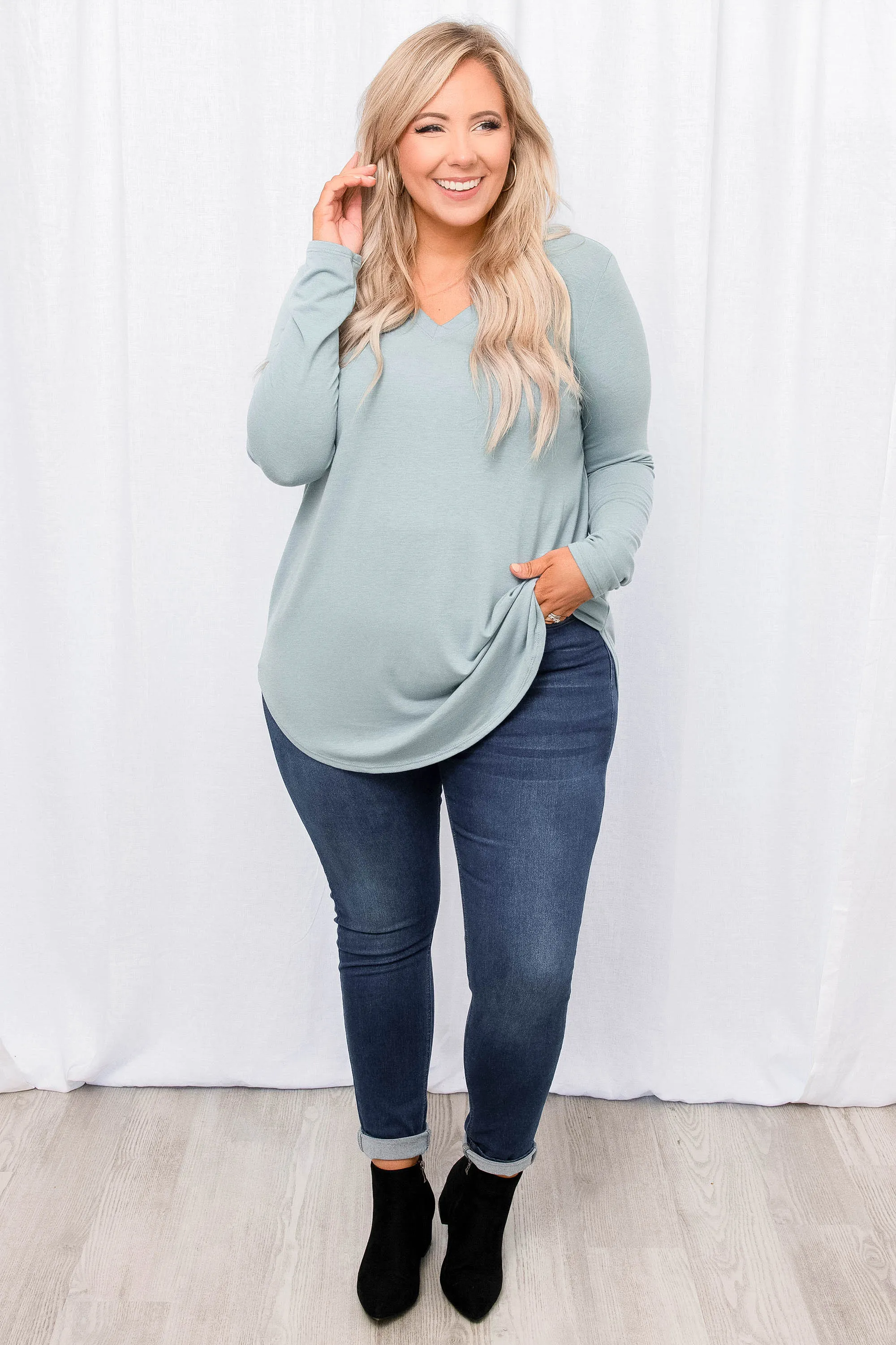 All Things Nice Top, Blue Gray