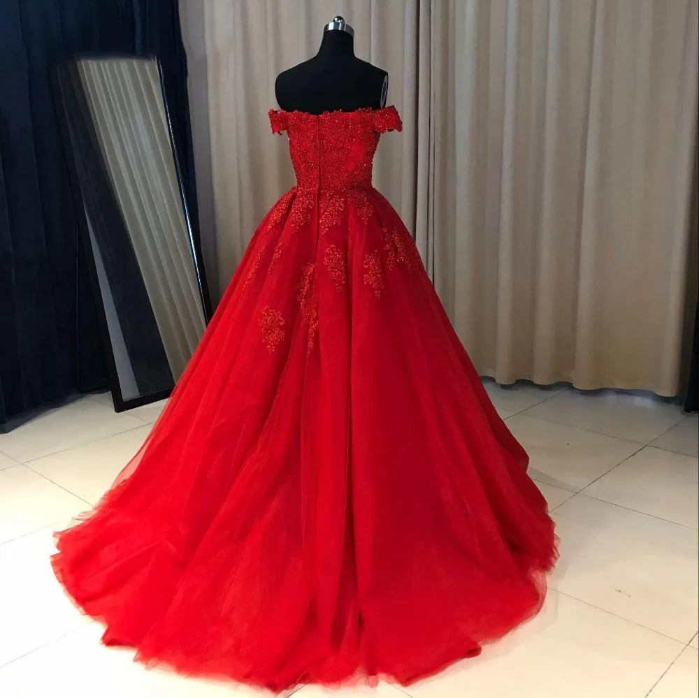 Ball Gown Off The Shoulder Prom Dress Lace Vintage Prom Dress #ER402