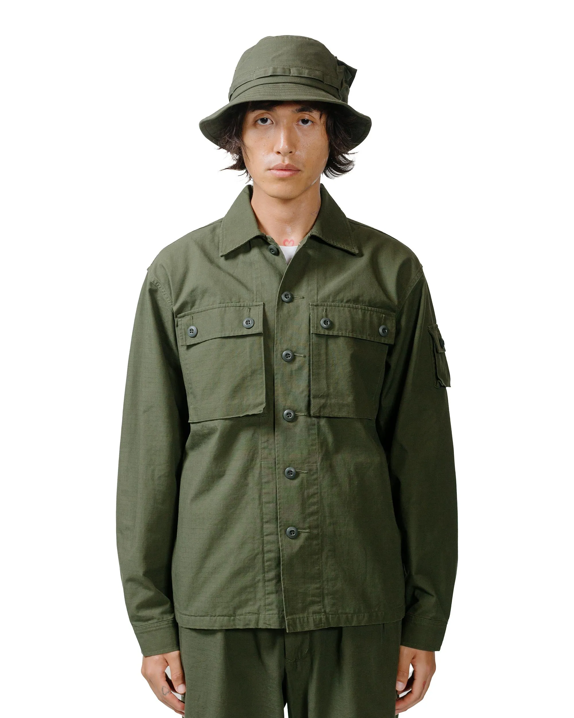 Beams Plus Lost & Found MIL SHT-JAC Cotton Ripstop Olive