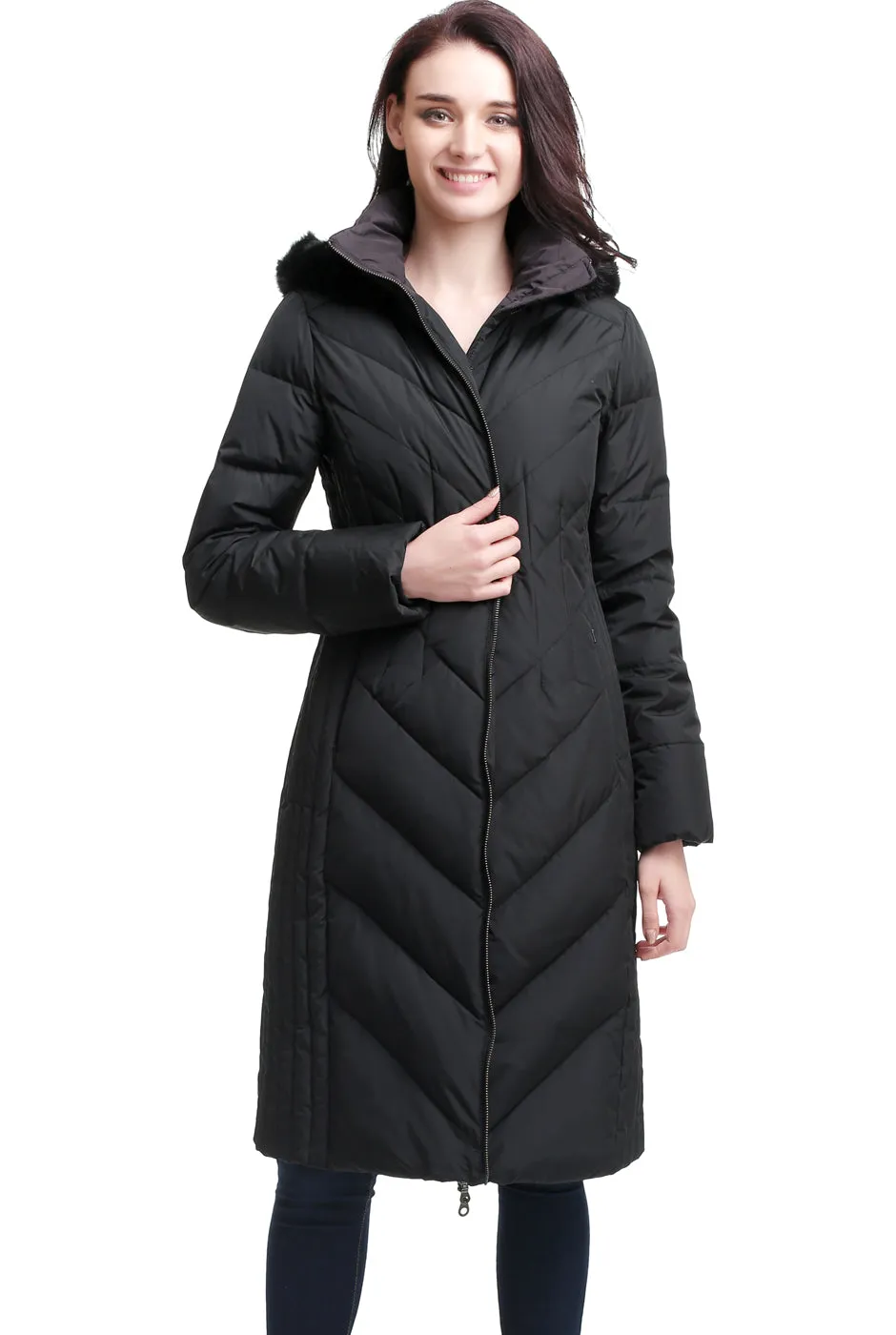 BGSD Women's "Marlene" Waterproof Hooded Long Down Coat - Plus