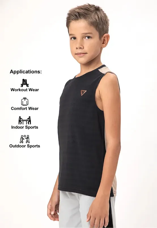 Boys Colorblock Slim Fit Crew Neck T-shirt with TECHNO COOL 