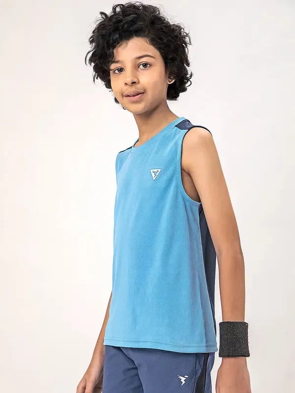 Boys Colorblock Slim Fit Crew Neck T-shirt with TECHNO COOL 