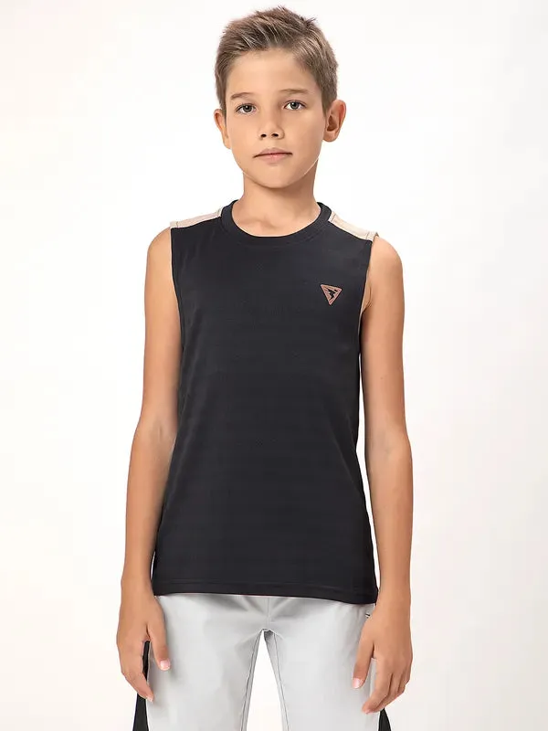 Boys Colorblock Slim Fit Crew Neck T-shirt with TECHNO COOL 