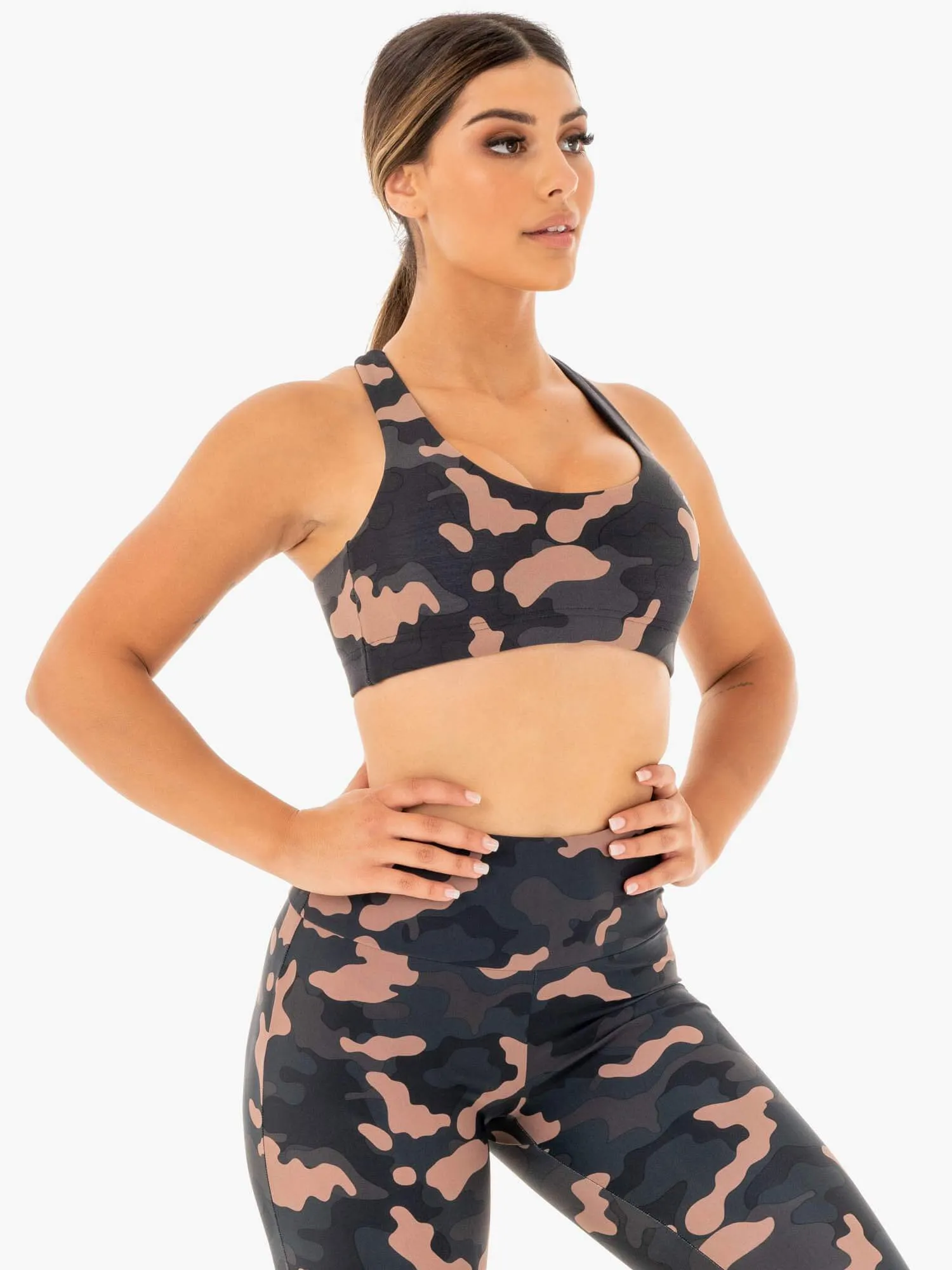 Camo Sports Bra - Rose Camo