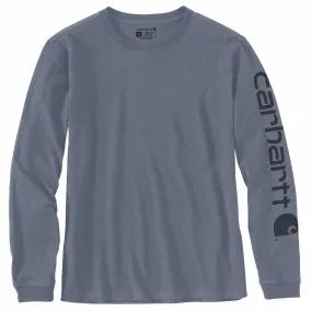 Carhartt Women's Heavyweight Long Sleeve Logo T-Shirt_Folkstone Gray Heather