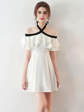 Chiffon Ivory Homecoming Dress Party Cheap Homecoming Dress ER202