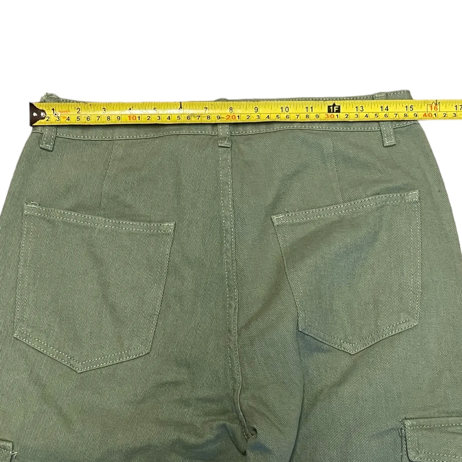 Cider Green Denim Cargo Jeans Size Large