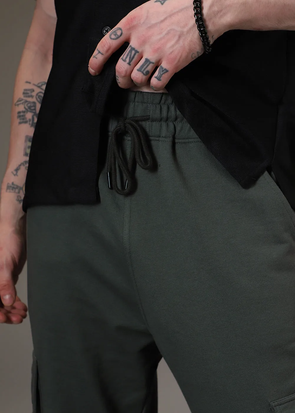 Dark Olive Cargo Joggers