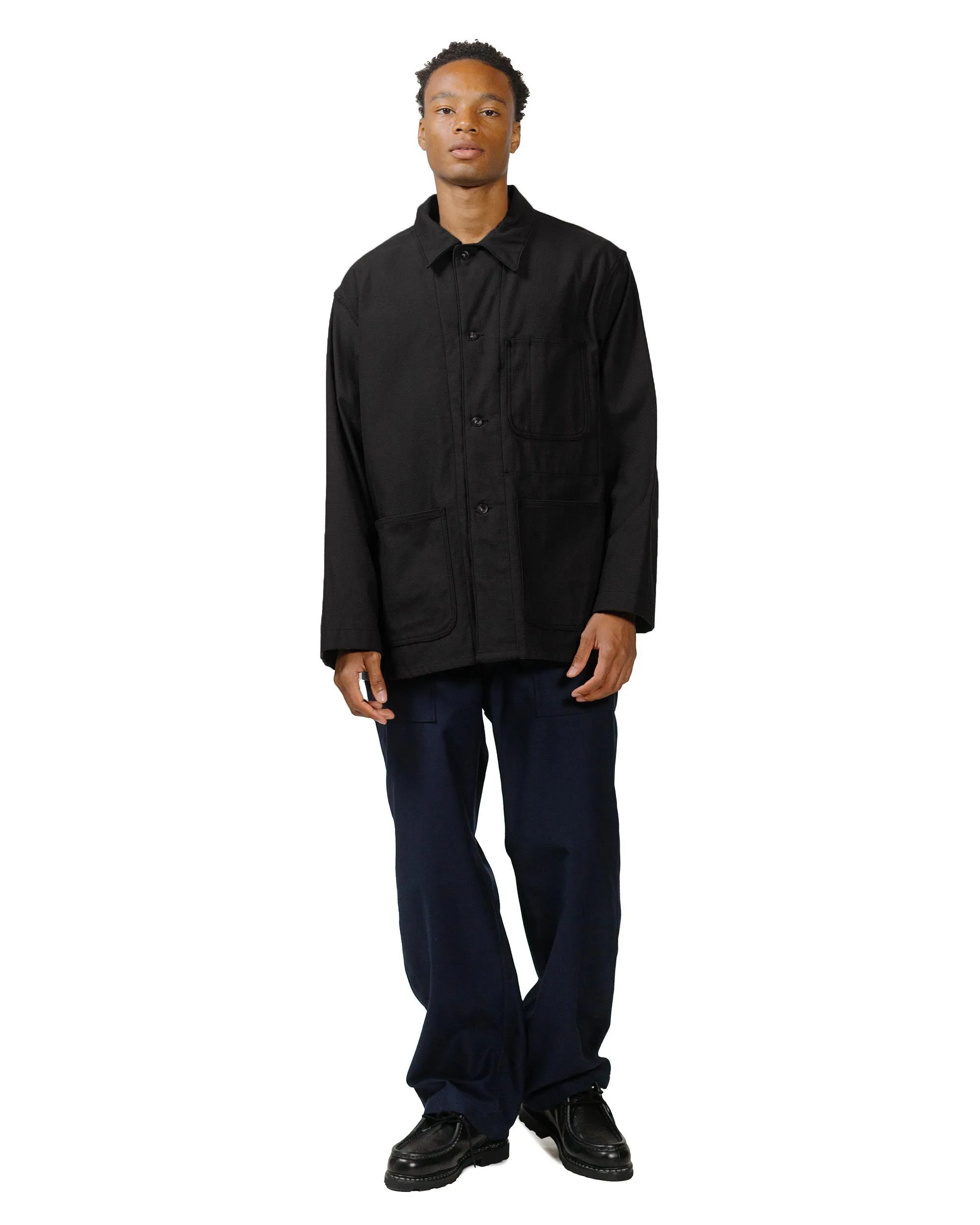 Engineered Garments Workaday Utility Jacket Black Cotton Reverse Sateen