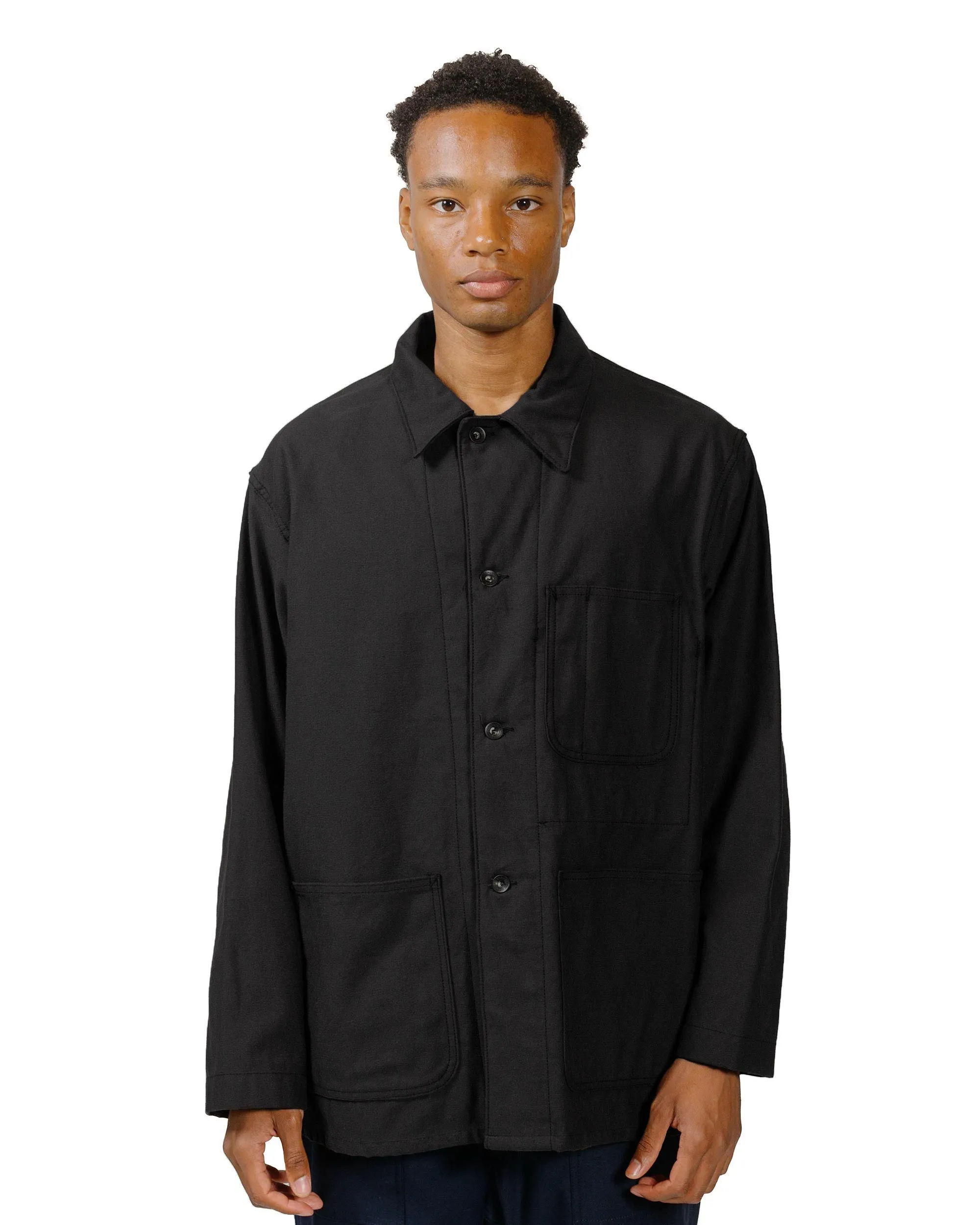 Engineered Garments Workaday Utility Jacket Black Cotton Reverse Sateen