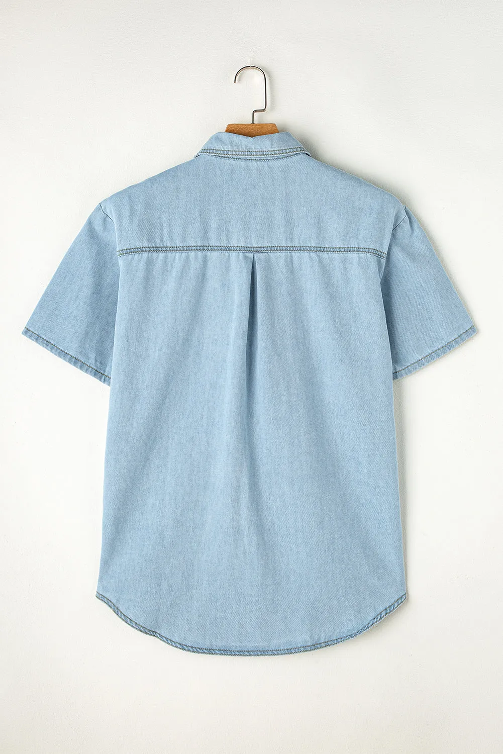 Flap Pockets Rounded Hem Shirt