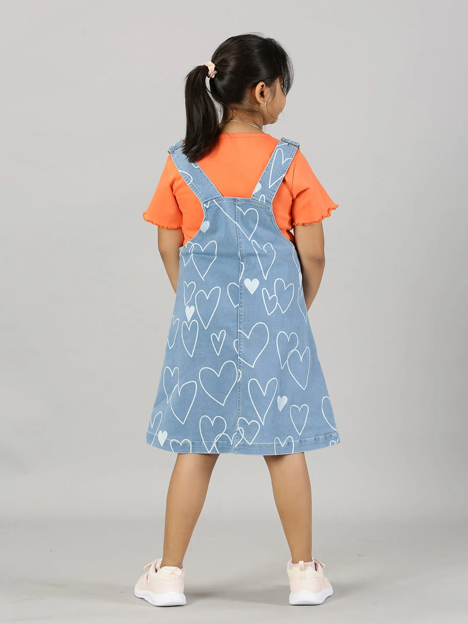 Girls Denim Dungaree Skirt