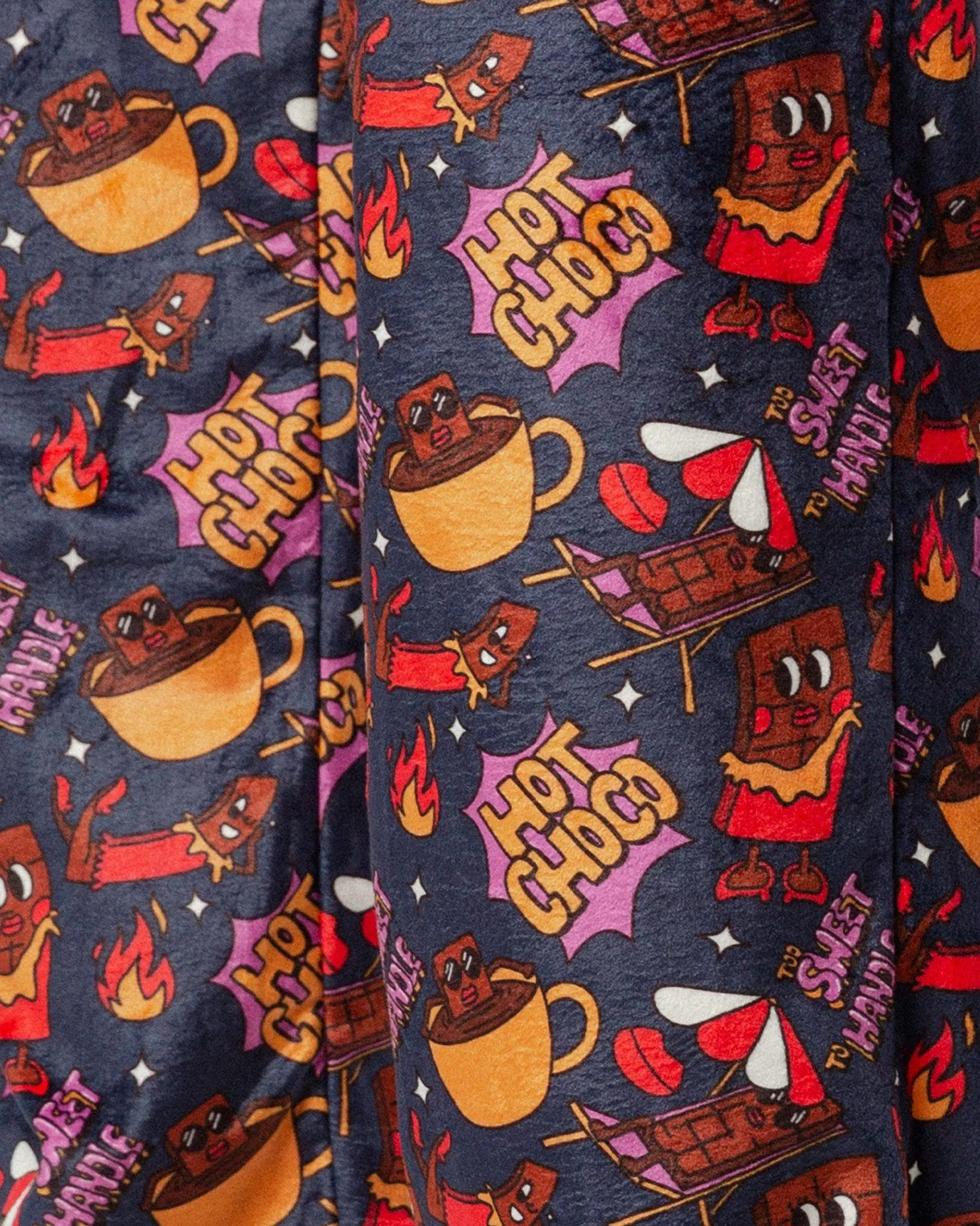 Soft and Comfy Fluffy Pajamas with Hot Chocolate Design