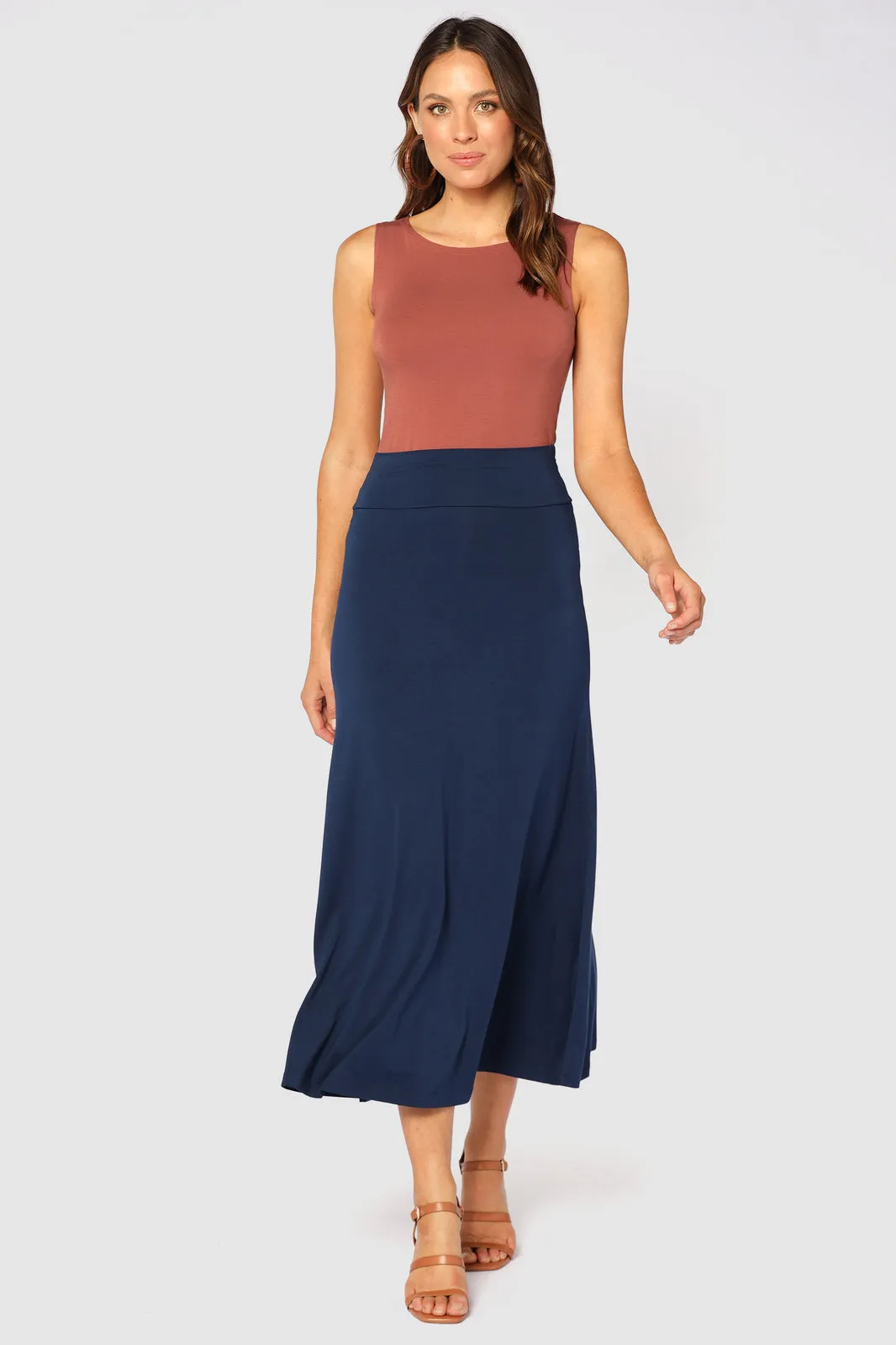 Lana Long Skirt - Navy