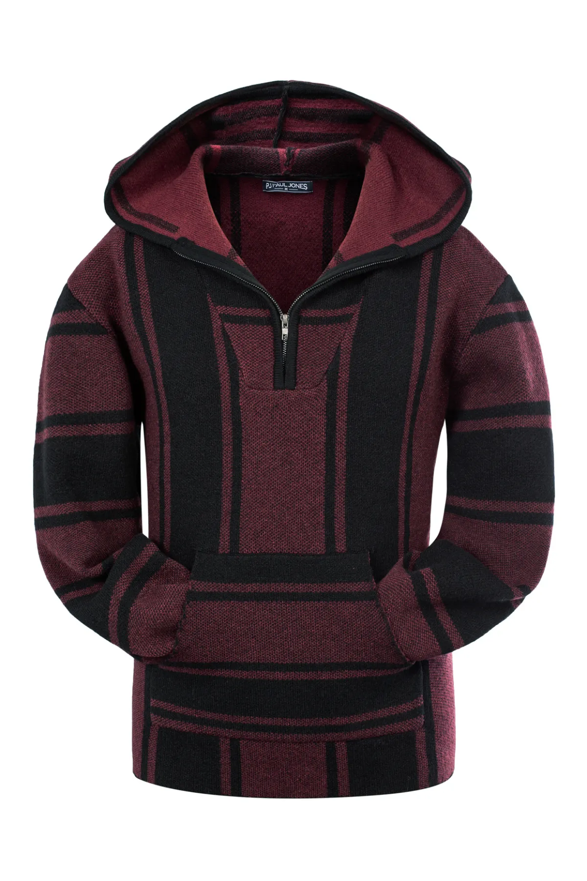 Men's Hoodie Sweater Quarter Zip Stylish Cable Knit Pullover Sweater