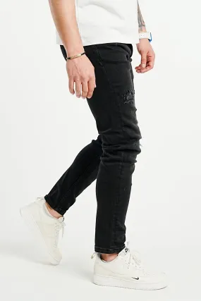 Premium High Stretch Ripped Black Jeans