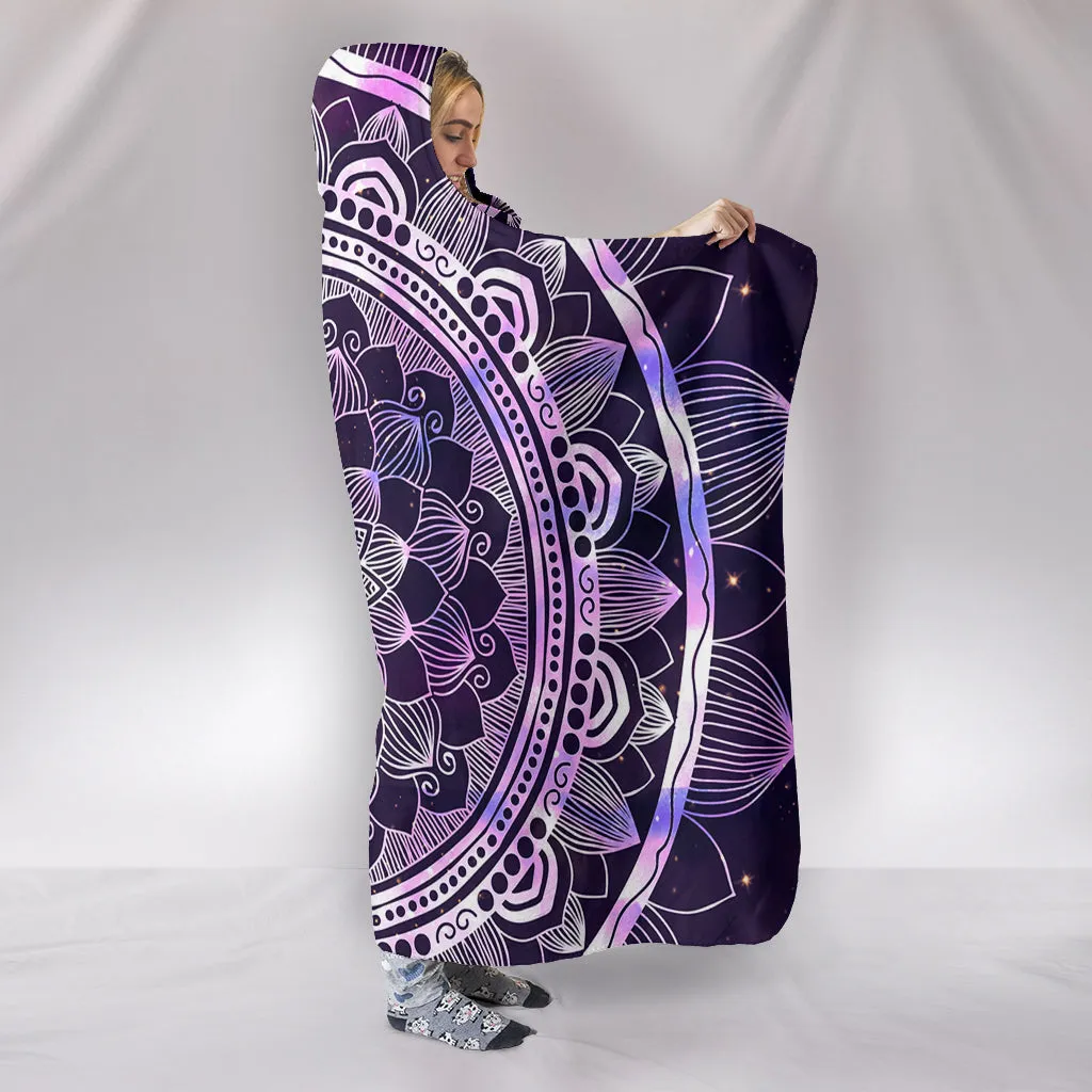 Purple Mandala Hooded Blanket