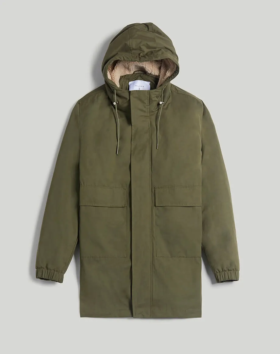 RAKA SHERPA LINED MENS PARKA | DARK KHAKI