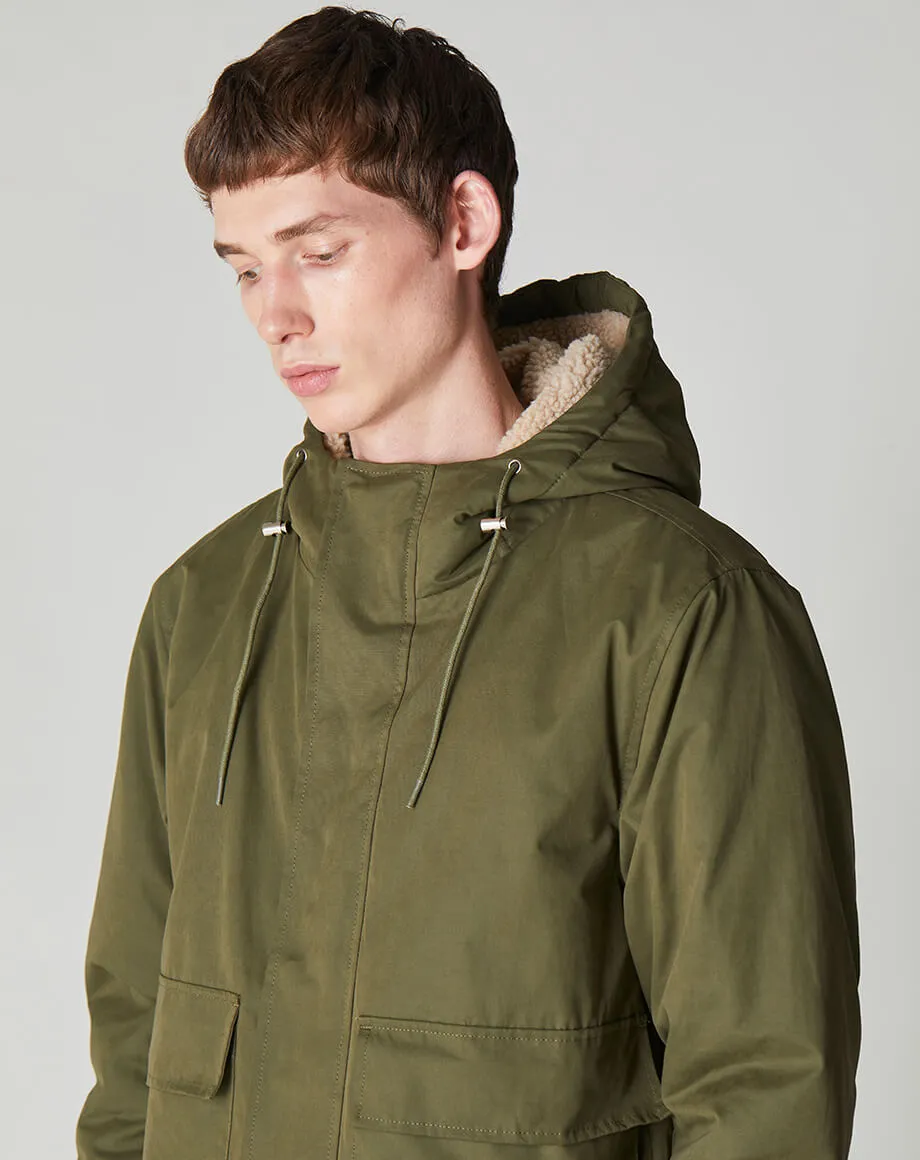 RAKA SHERPA LINED MENS PARKA | DARK KHAKI