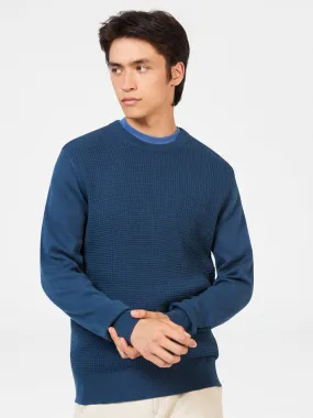 Textured Crewneck Sweater - Indigo